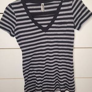 Garage clothing v neck striped tee